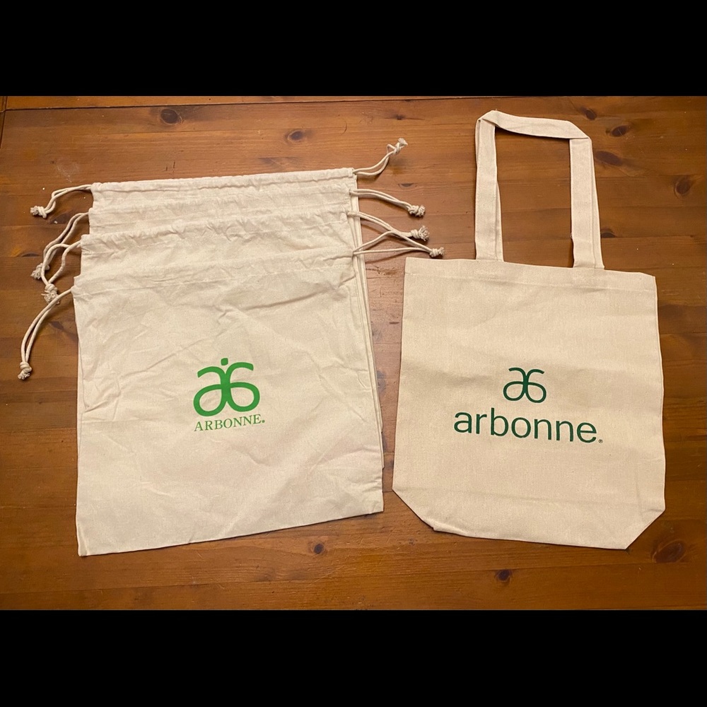 5 Arbonne Canvas Cinch Sacks and Tote